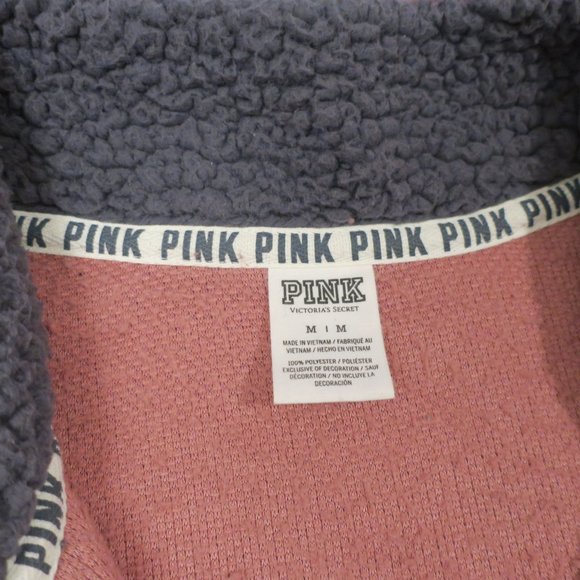 PINK Victoria's Secret Rose Sherpa Pullover Medium - Picture 2 of 5